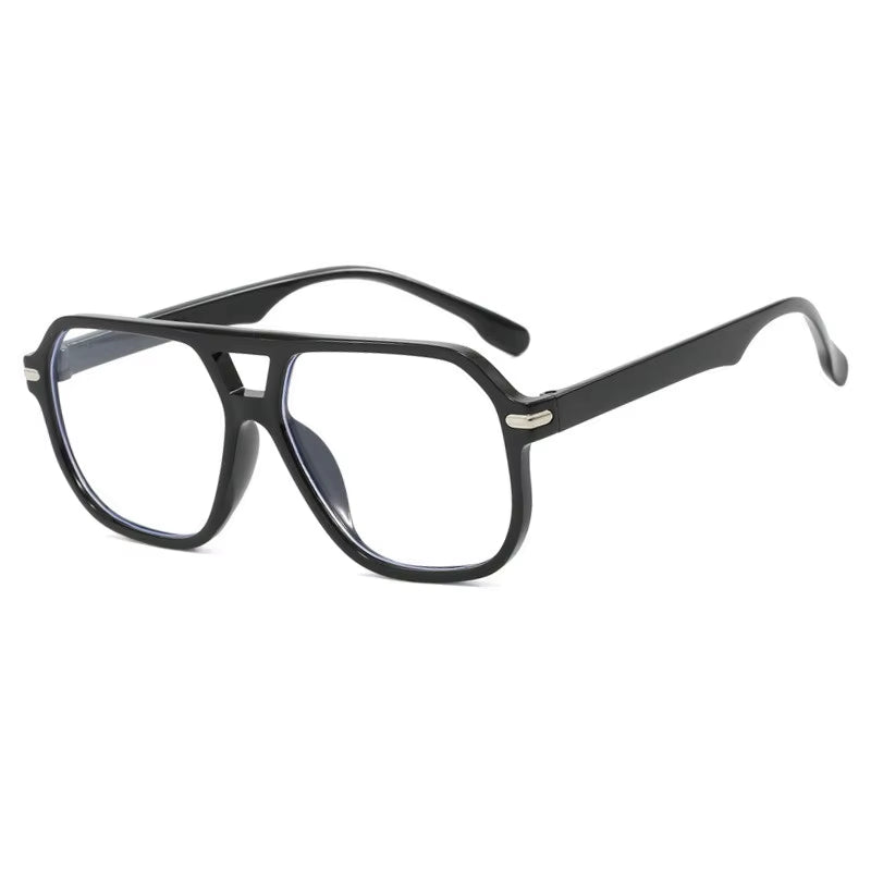 Gafas de Sol Retro Rectangulares con Doble Puente y Detalles Metálicos – Estilo Vintage de Lujo para Mujer