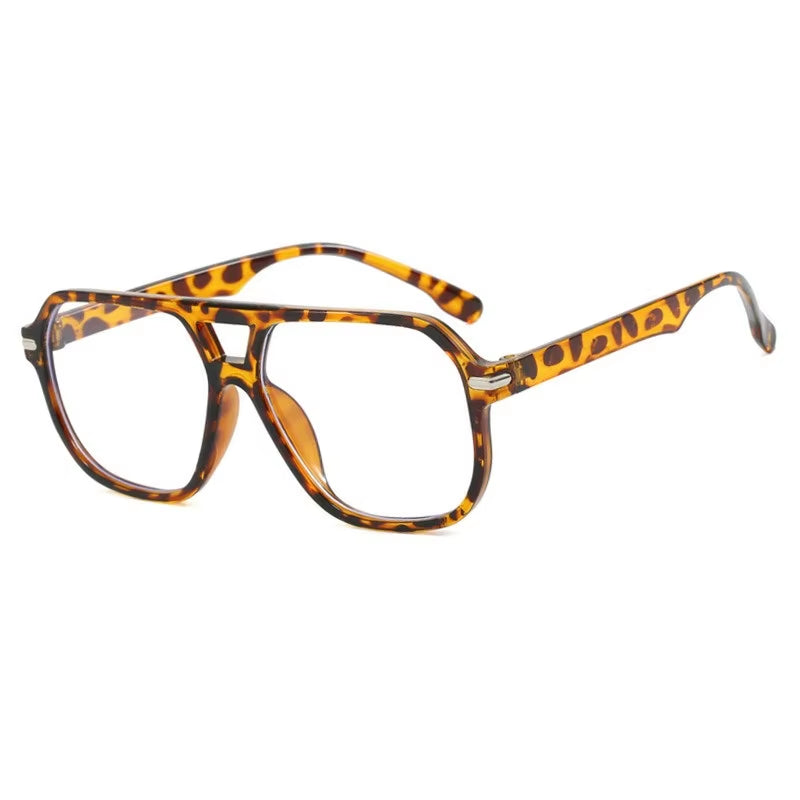Gafas de Sol Retro Rectangulares con Doble Puente y Detalles Metálicos – Estilo Vintage de Lujo para Mujer